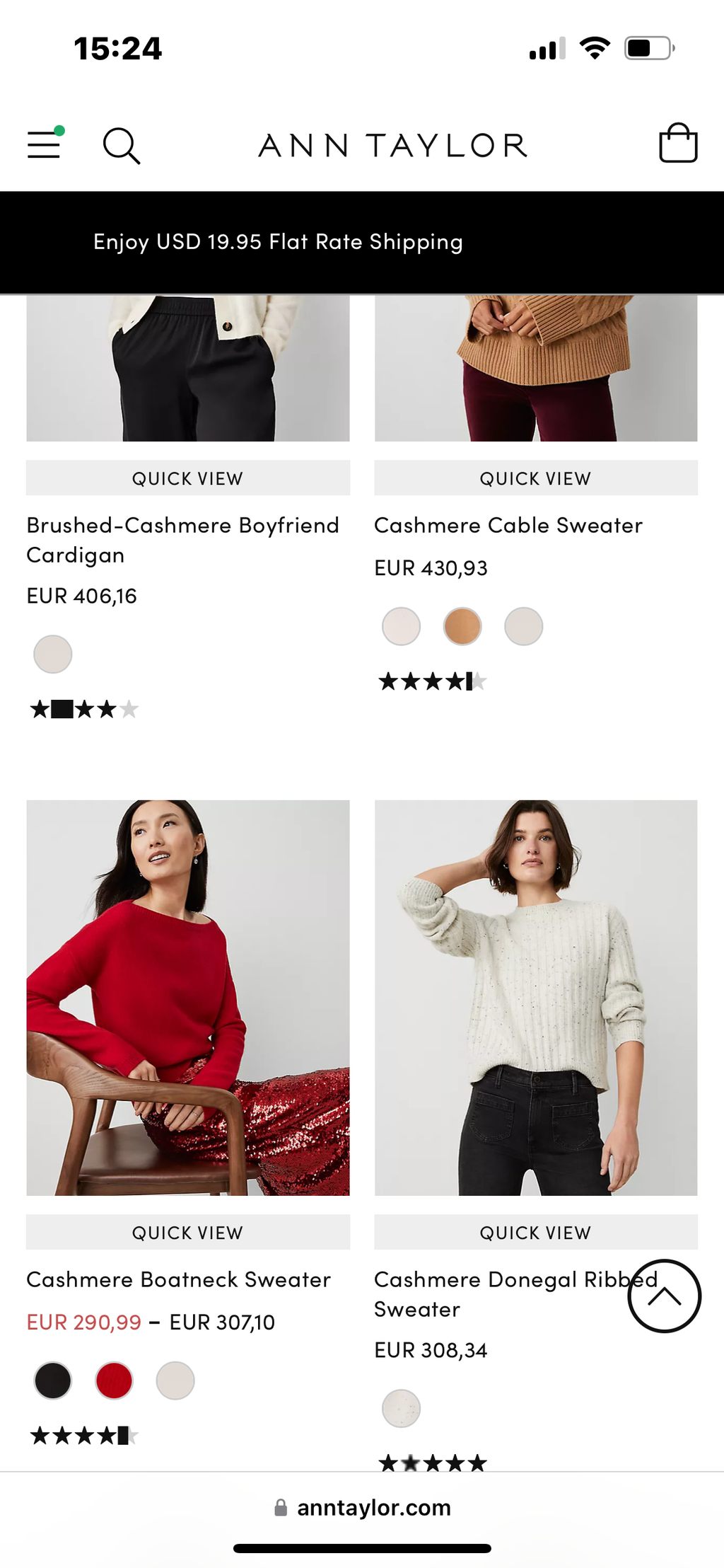 ANN TAYLOR, NYC, sweater 100% Cashmere, Women S, NP: ca. 300€