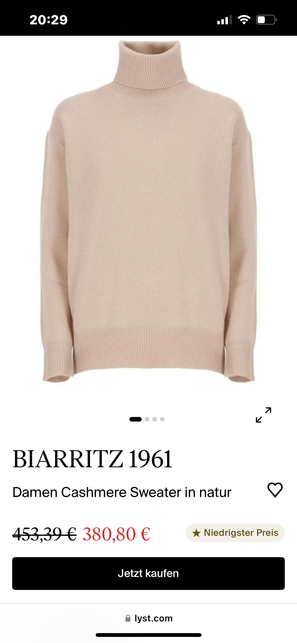 BIARRITZ 1961 Italy, 100% Cashmere Pullover, Women L NP: 455€