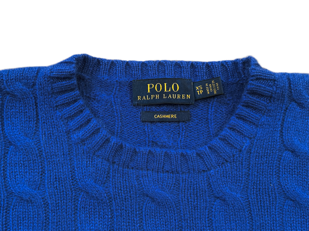 POLO RALPH LAUREN, 100% Cashmere Cable Knit Pullover, Women XS - S, NP: 595€