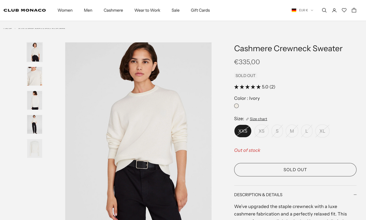 CLUB MONACO, USA  97% Cashmere Coat, Women S, M, NP: +350€