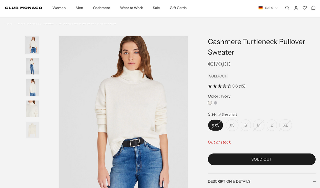 CLUB MONACO, USA  97% Cashmere Coat, Women S, M, NP: +350€