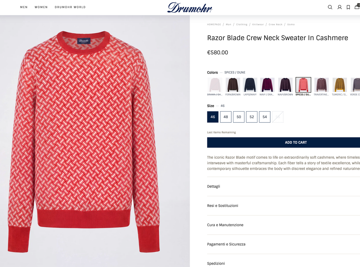 DRUMOHR, Scotland, 100% Cashmere Pullover, Men L, NP: 580€