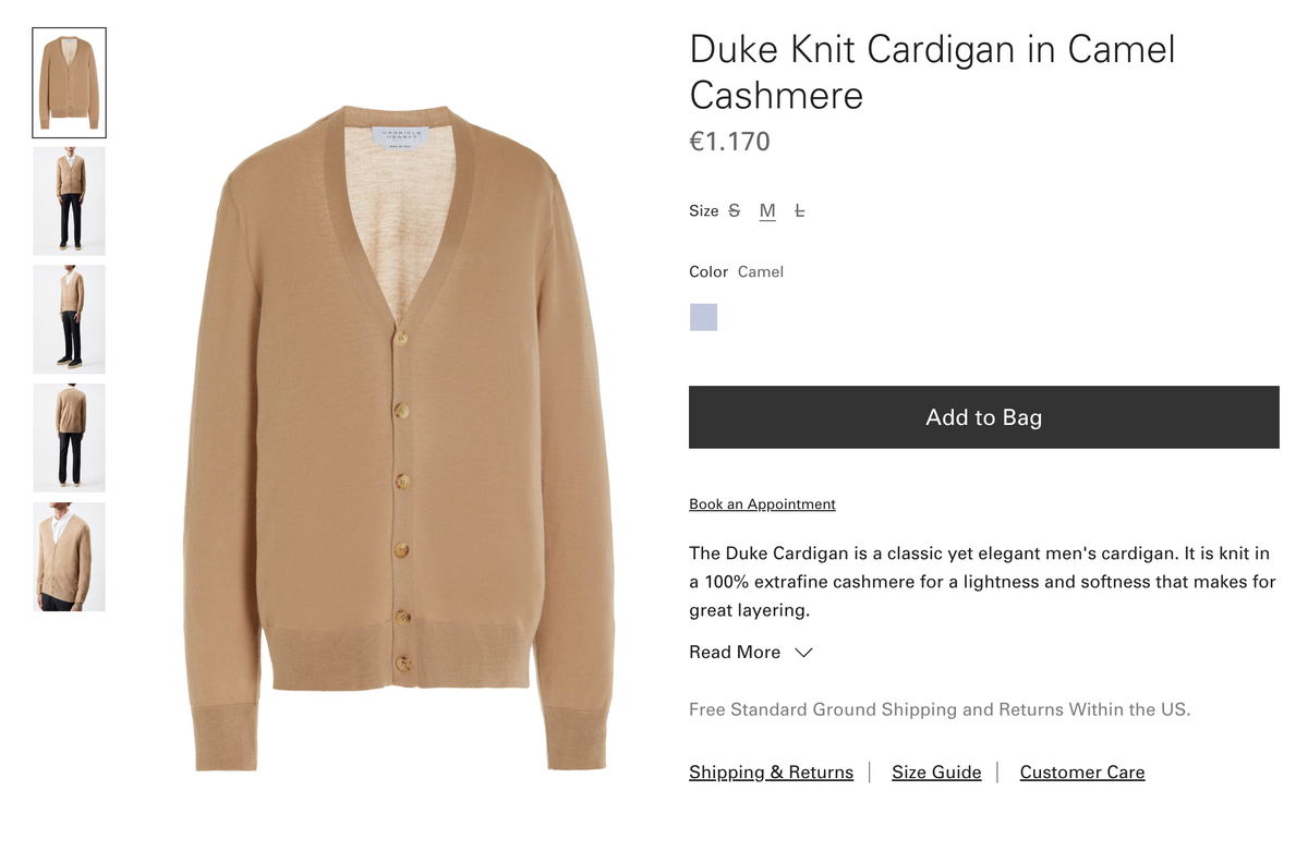 D.U.K.E., Italy, 100% Cashmere Zip-Cardigan, Men L, XL, NP: +1100€