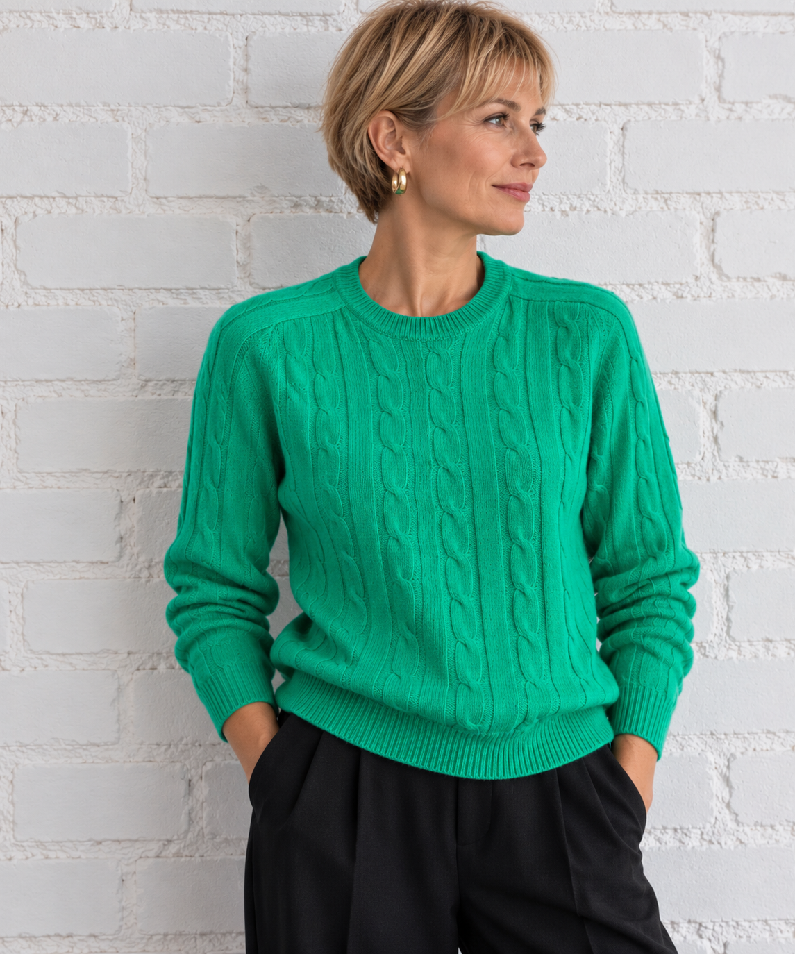 PULL LOVE, Firenze, Italy 100% Cashmere Cable Knit Pullover, Women S, NP: + 200€
