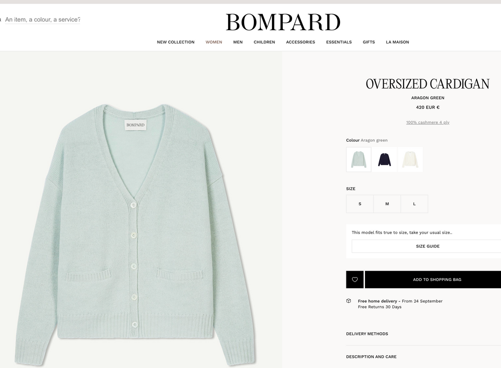 ERIC BOMPARD Cashmere Pullover, Women XL, NP: 420€