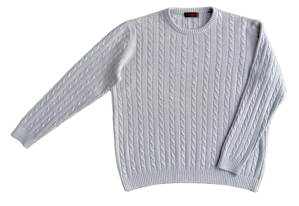 LYNON, Italy 100% Cashmere, Cable Knit Pullover, Men XL, NP: ca. 300€