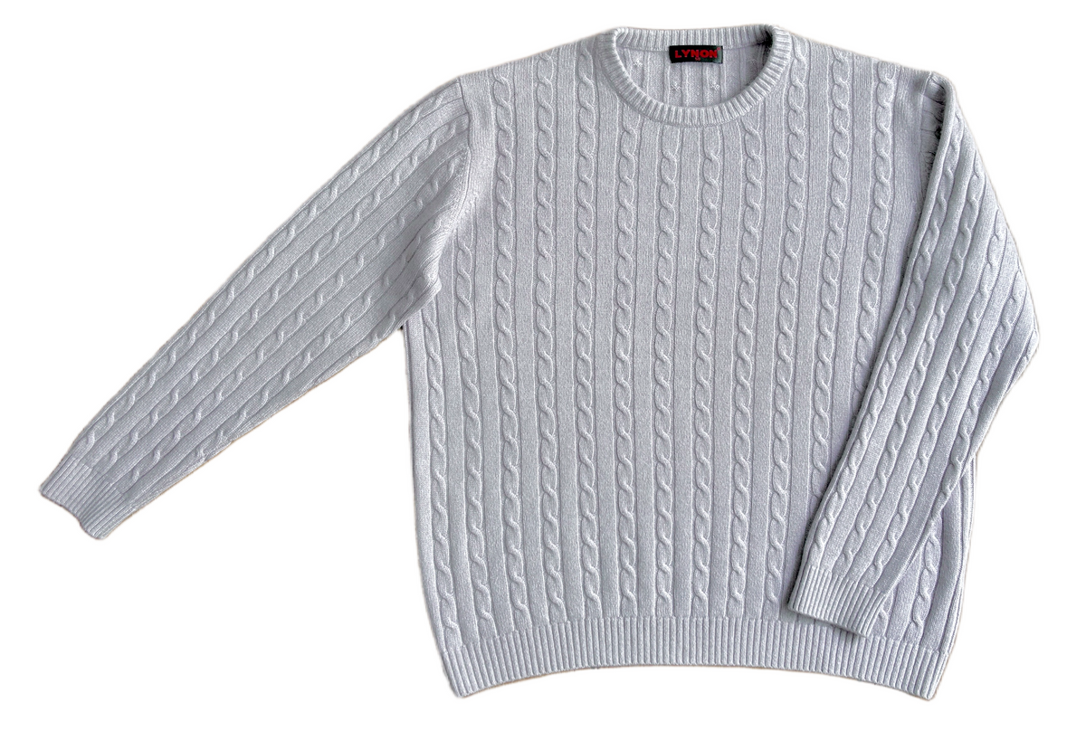 LYNON, Italy 100% Cashmere, Cable Knit Pullover, Men XL, NP: ca. 300€
