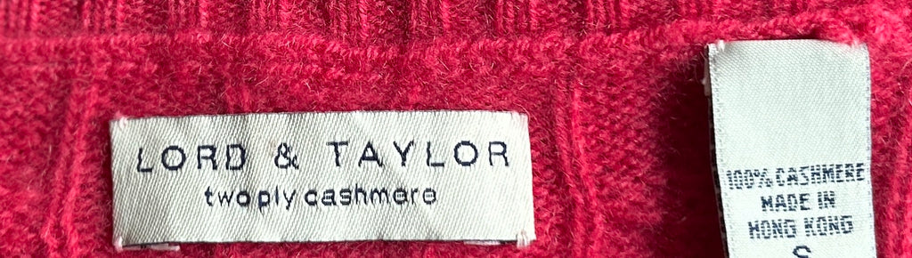 Lord & Taylor, NYC 100% Cashmere Cable Knit Pullover, Women S, NP: ca. 180€