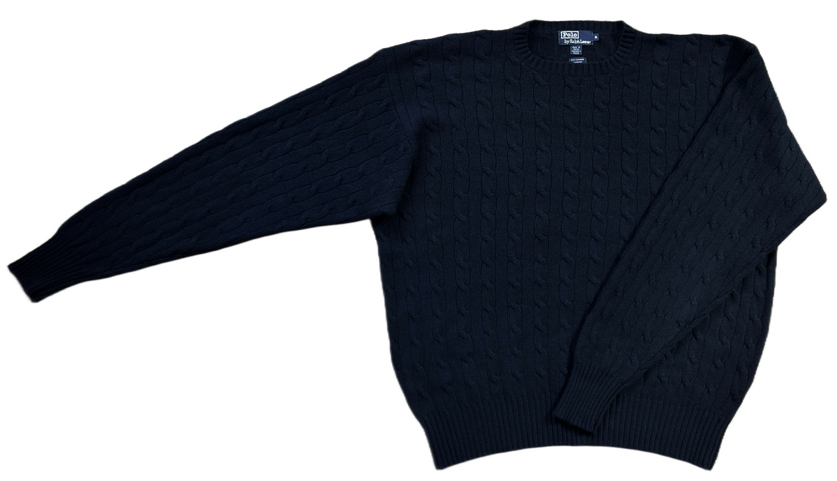 POLO RALPH LAUREN 100% Cashmere Cable Knit Pullover, Men XXL, NP: 595€