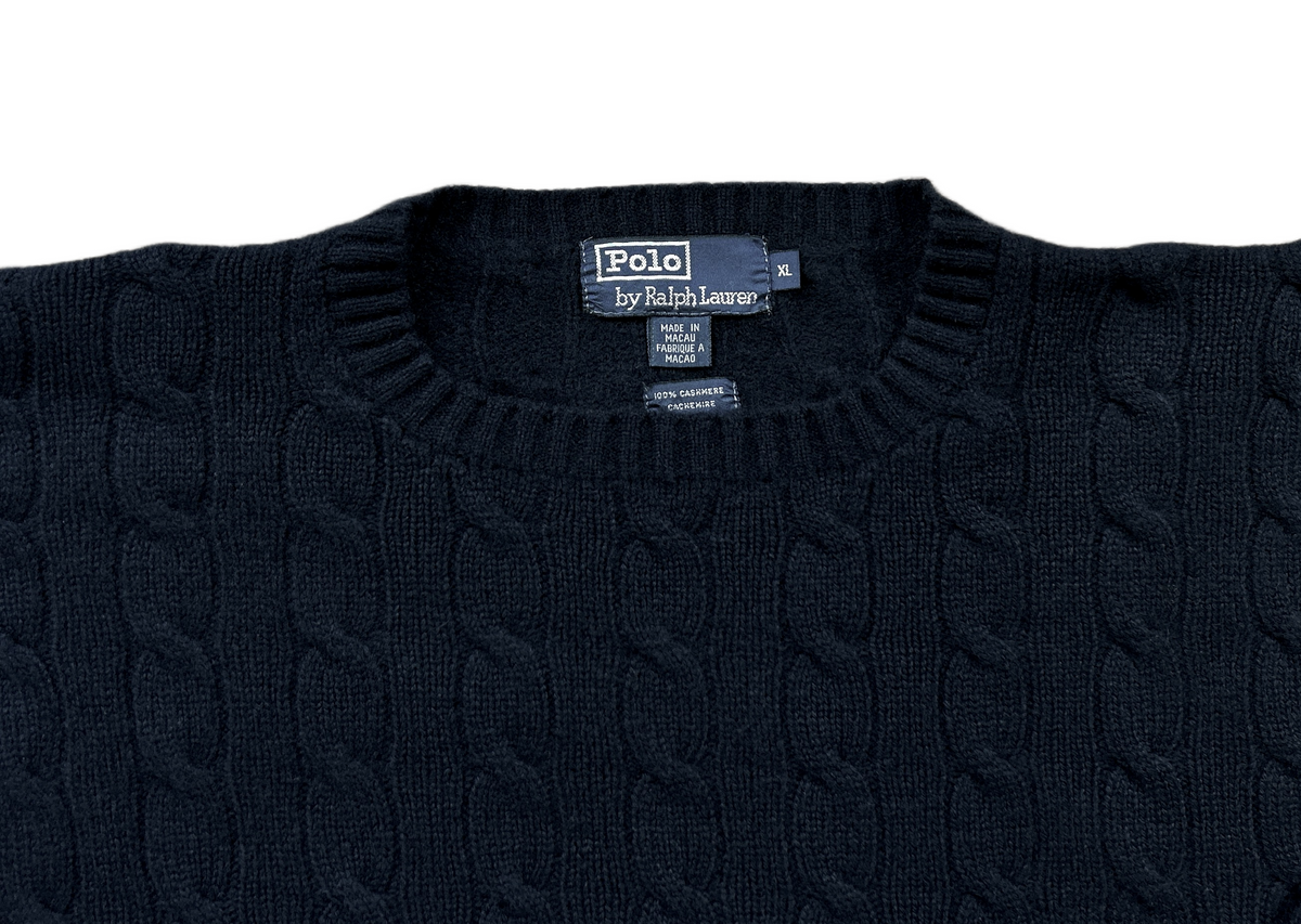 POLO RALPH LAUREN 100% Cashmere Cable Knit Pullover, Men XXL, NP: 595€