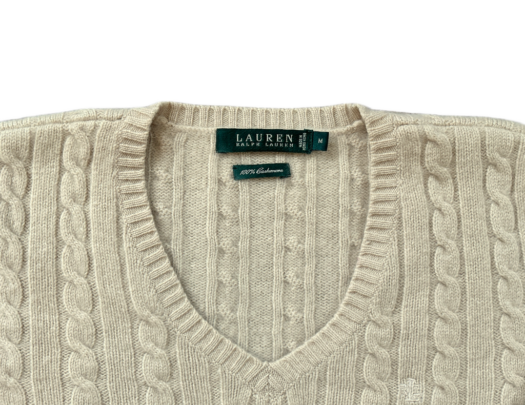 LAUREN, Ralph Lauren 100% Cashmere Cable Knit Pullover, Women M, NP: 185€