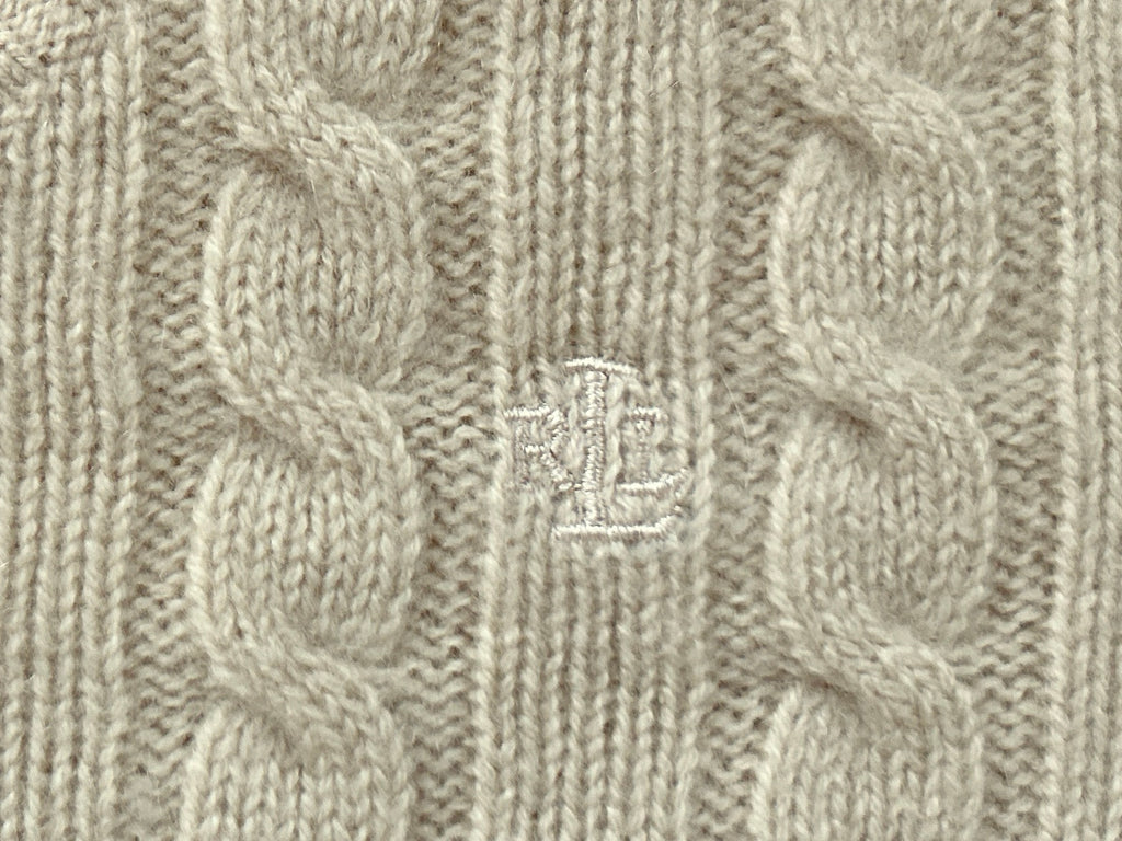 LAUREN, Ralph Lauren 100% Cashmere Cable Knit Pullover, Women M, NP: 185€