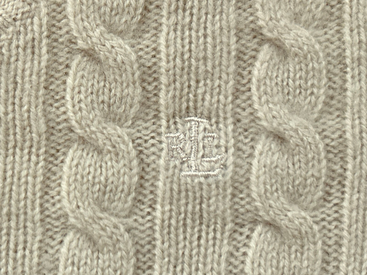 LAUREN, Ralph Lauren 100% Cashmere Cable Knit Pullover, Women M, NP: 185€