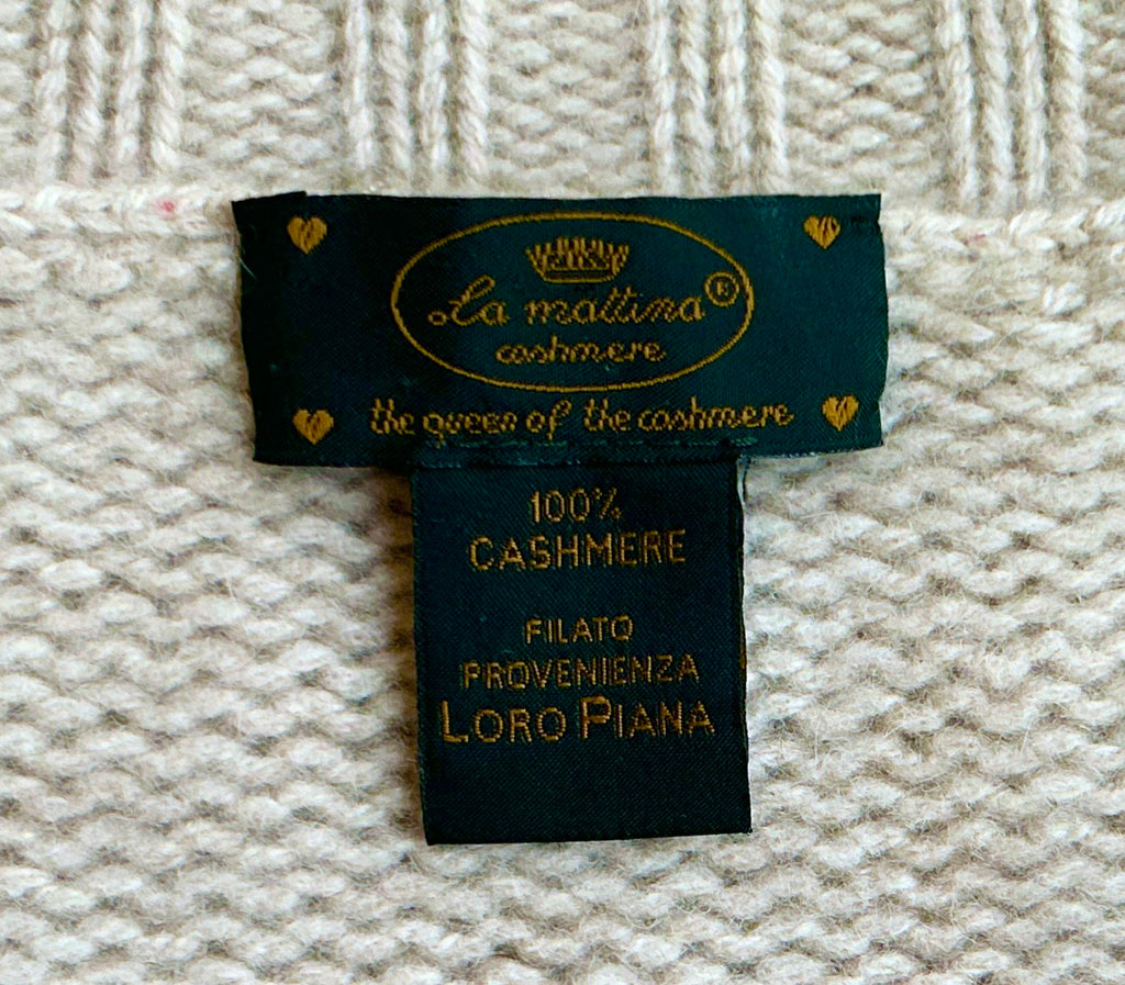 La Mattina, Italy 100% Cashmere Cable Pullover, Women M-L, NP: +400€
