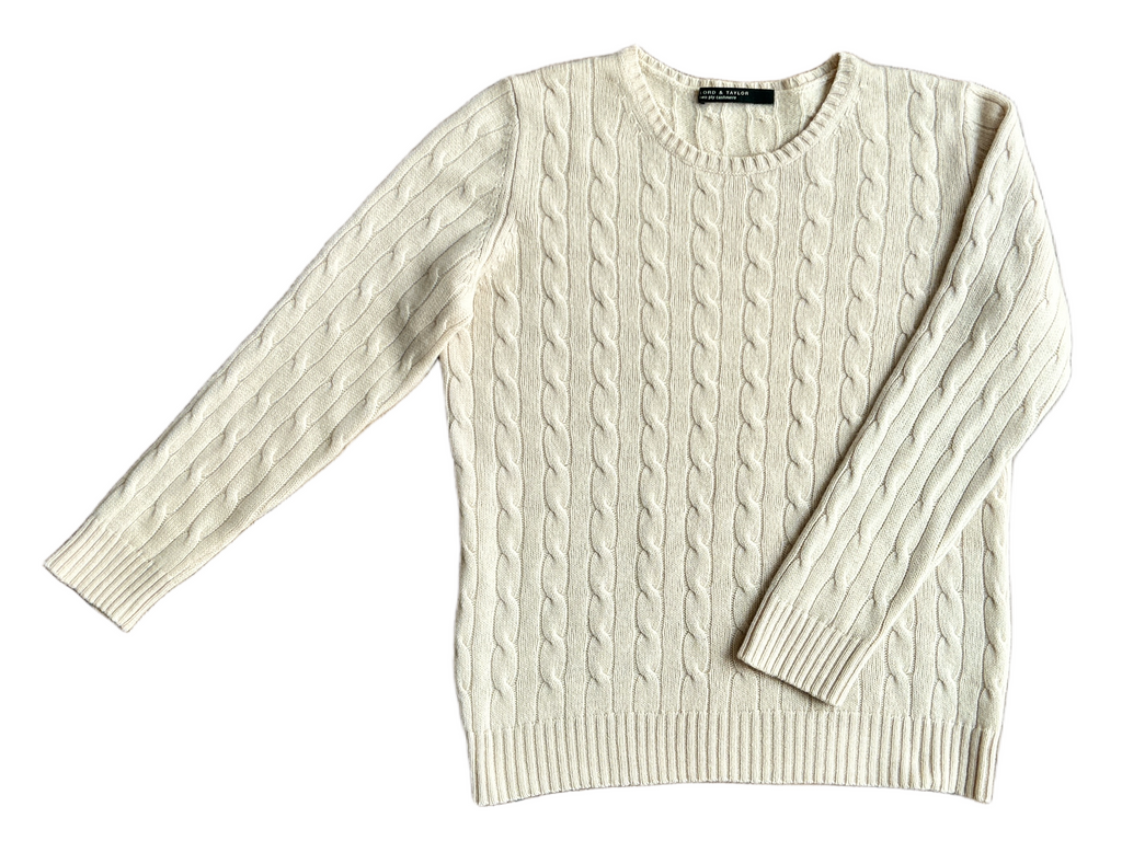 Lord & Taylor, NYC 100% Cashmere Cable Knit Pullover, Women M, NP: ca. 180€