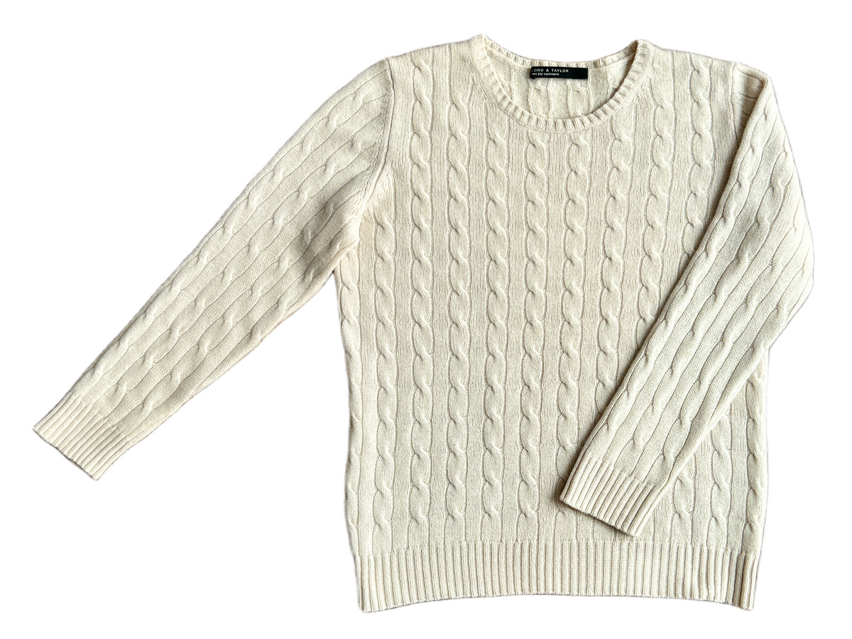 Lord & Taylor, NYC 100% Cashmere Cable Knit Pullover, Women M, NP: ca. 180€