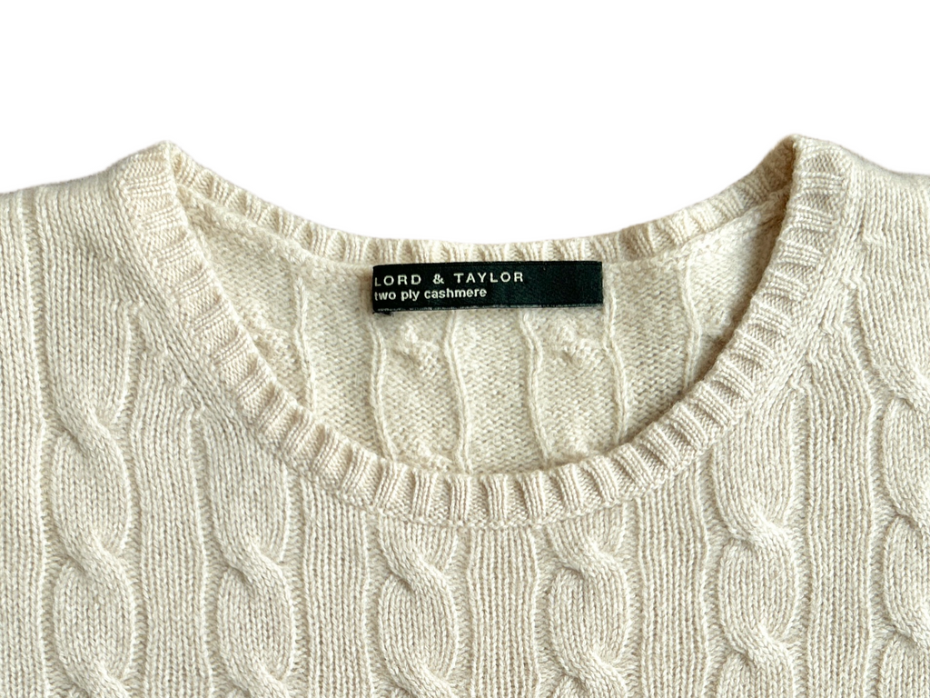 Lord & Taylor, NYC 100% Cashmere Cable Knit Pullover, Women M, NP: ca. 180€