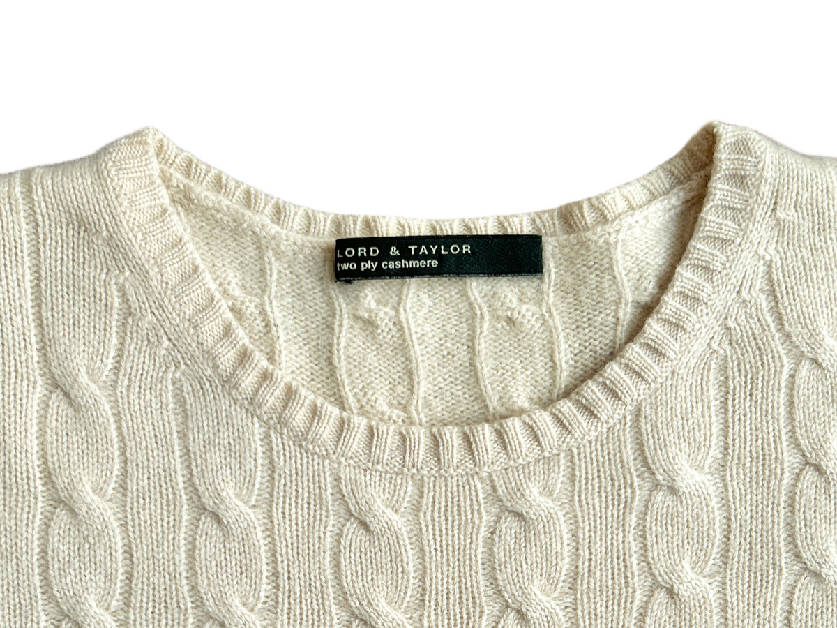 Lord & Taylor, NYC 100% Cashmere Cable Knit Pullover, Women M, NP: ca. 180€