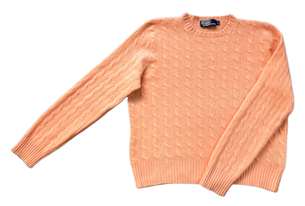 POLO RALPH LAUREN 100% Cashmere Cable Knit Pullover, Women M, L, NP: 595€