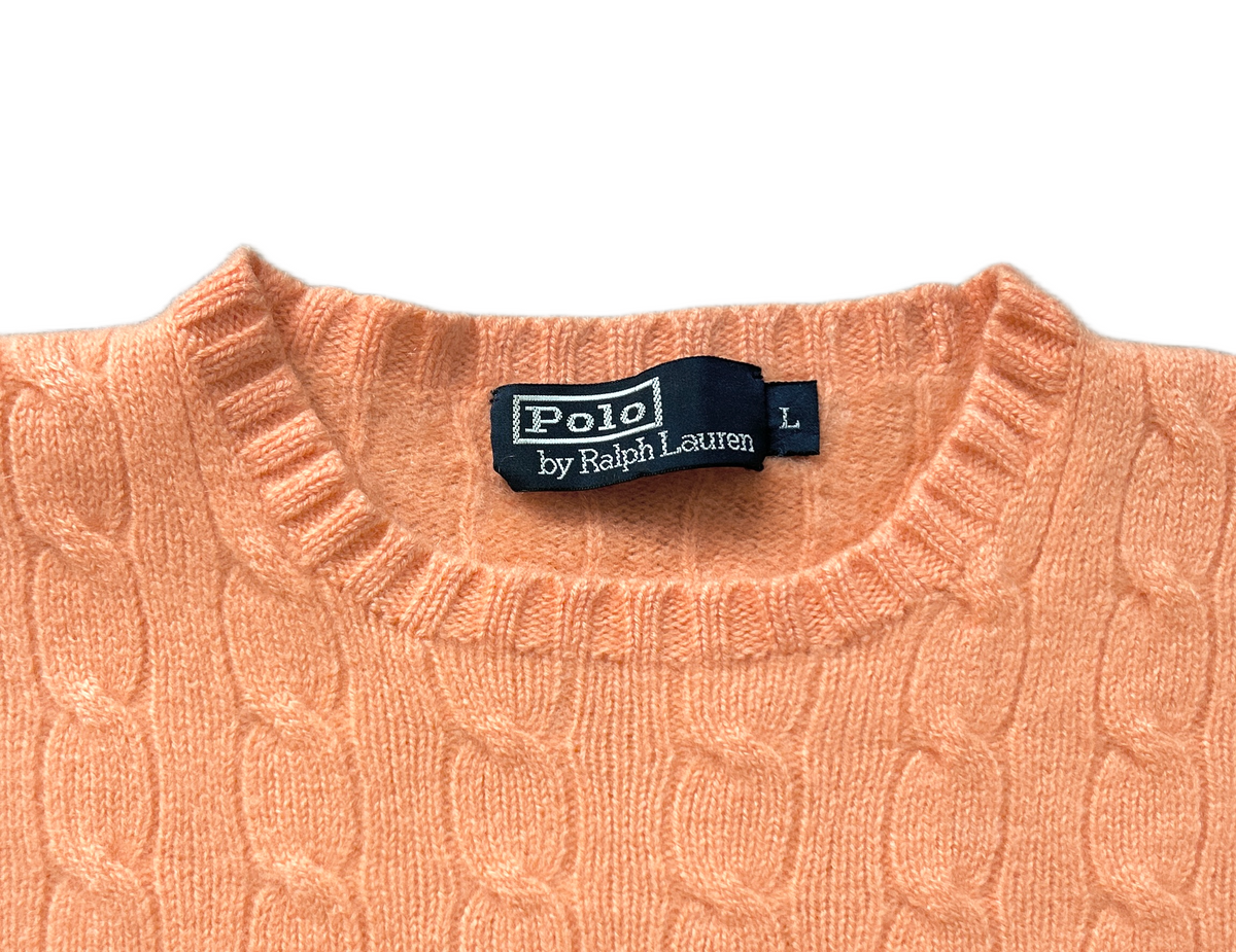 POLO RALPH LAUREN 100% Cashmere Cable Knit Pullover, Women M, L, NP: 595€