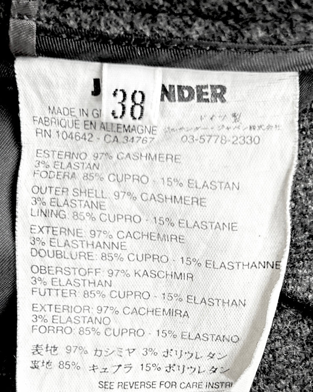 JIL SANDER 97% cashmere pants, women 38, NP: + 1500€
