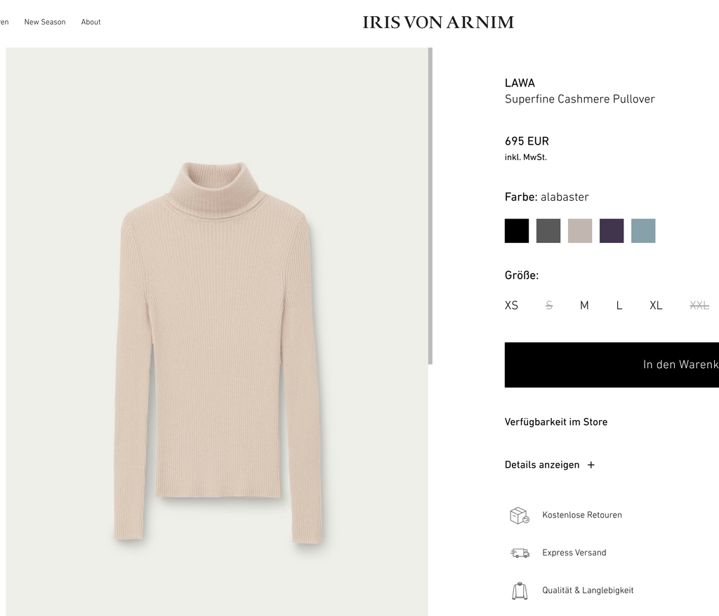 IRIS VON ARNIM 97% Cashmere Pullover, Women S, M, NP: ca. 690€