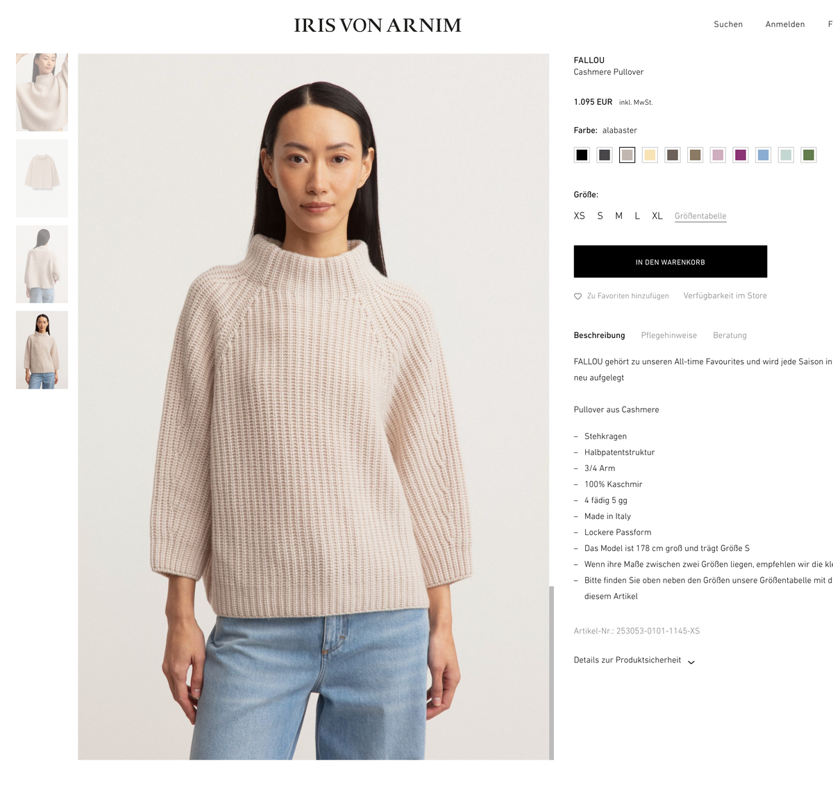 IRIS VON ARNIM Oversize-Kaschmir-Pullover, Damen M-XL
