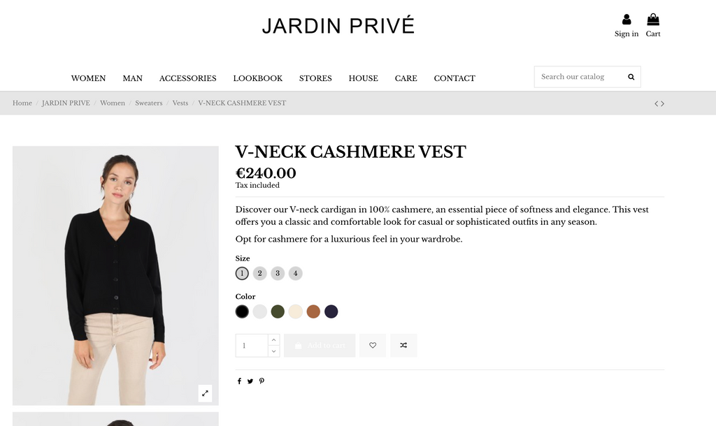 JARDIN PRIVÉ, Paris, Troyer 100% Cashmere, Men S (M), NP: +230€