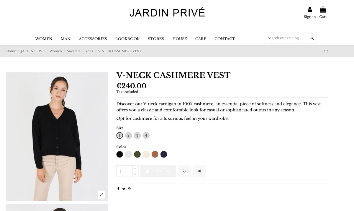 JARDIN PRIVÉ, Paris, Troyer 100% Cashmere, Men S (M), NP: +230€