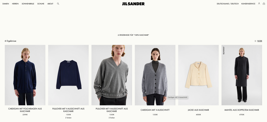 JIL SANDER 97% cashmere pants, women 38, NP: + 1500€