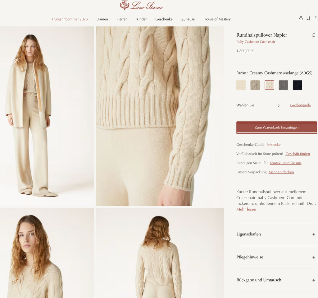 LORO PIANA, Italy 100% Cashmere Pullover, Women S-M, NP: ca. 1800€
