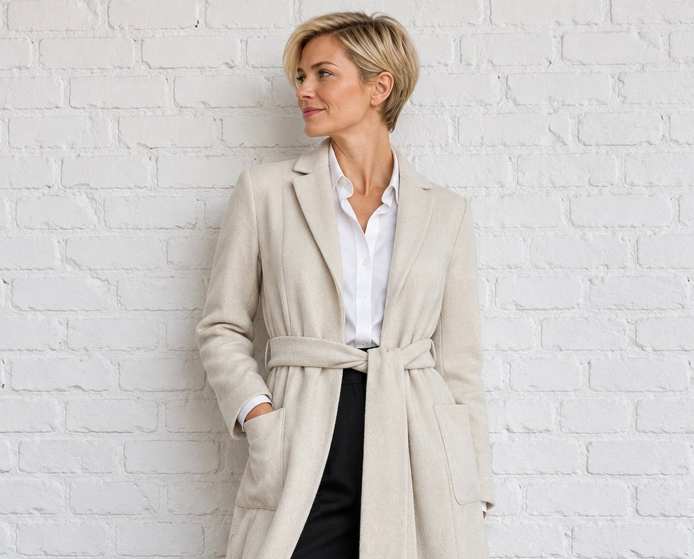 ELLA, Italy,  100% Cashmere Coat, Women S (Greige) NP: 300€
