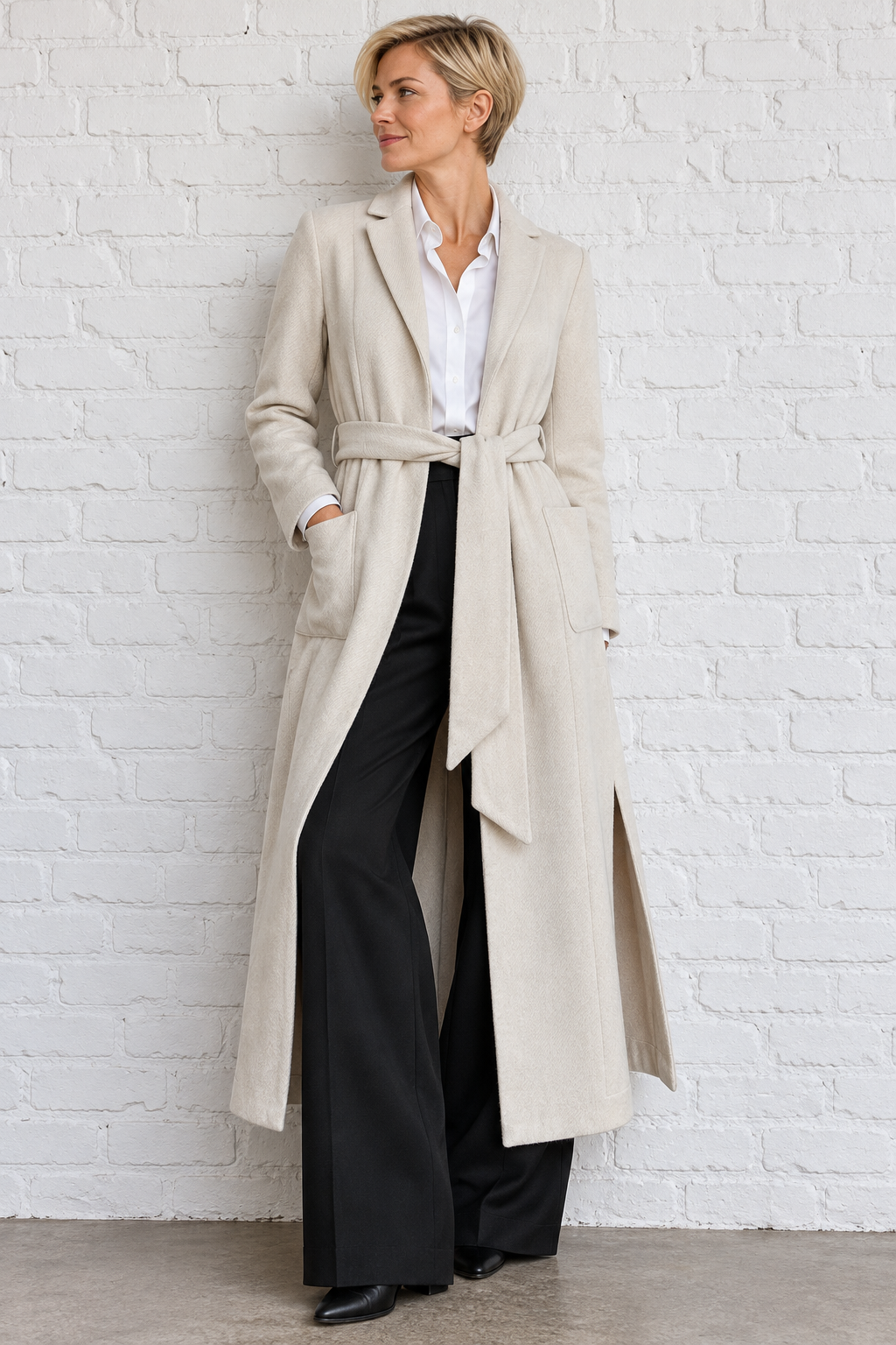 ELLA, Italy,  100% Cashmere Coat, Women S (Greige) NP: 300€
