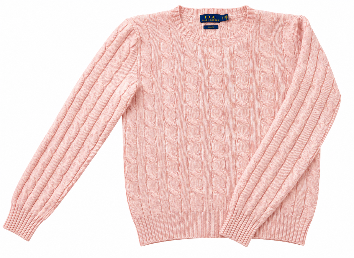 POLO RALPH LAUREN 100% Cashmere Cable Knit Pullover, Women M, L, NP: 595€
