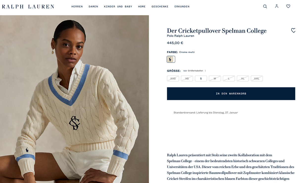 POLO RALPH LAUREN Baumwoll-Kaschmir-Cricket-Pullover, Herren M-L
