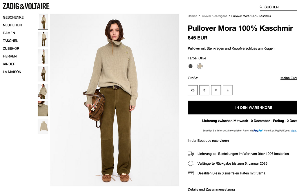 ZADIQ & VOLTAIRE, France, 100% Cashmere Pullover, Women M, NP: +600€