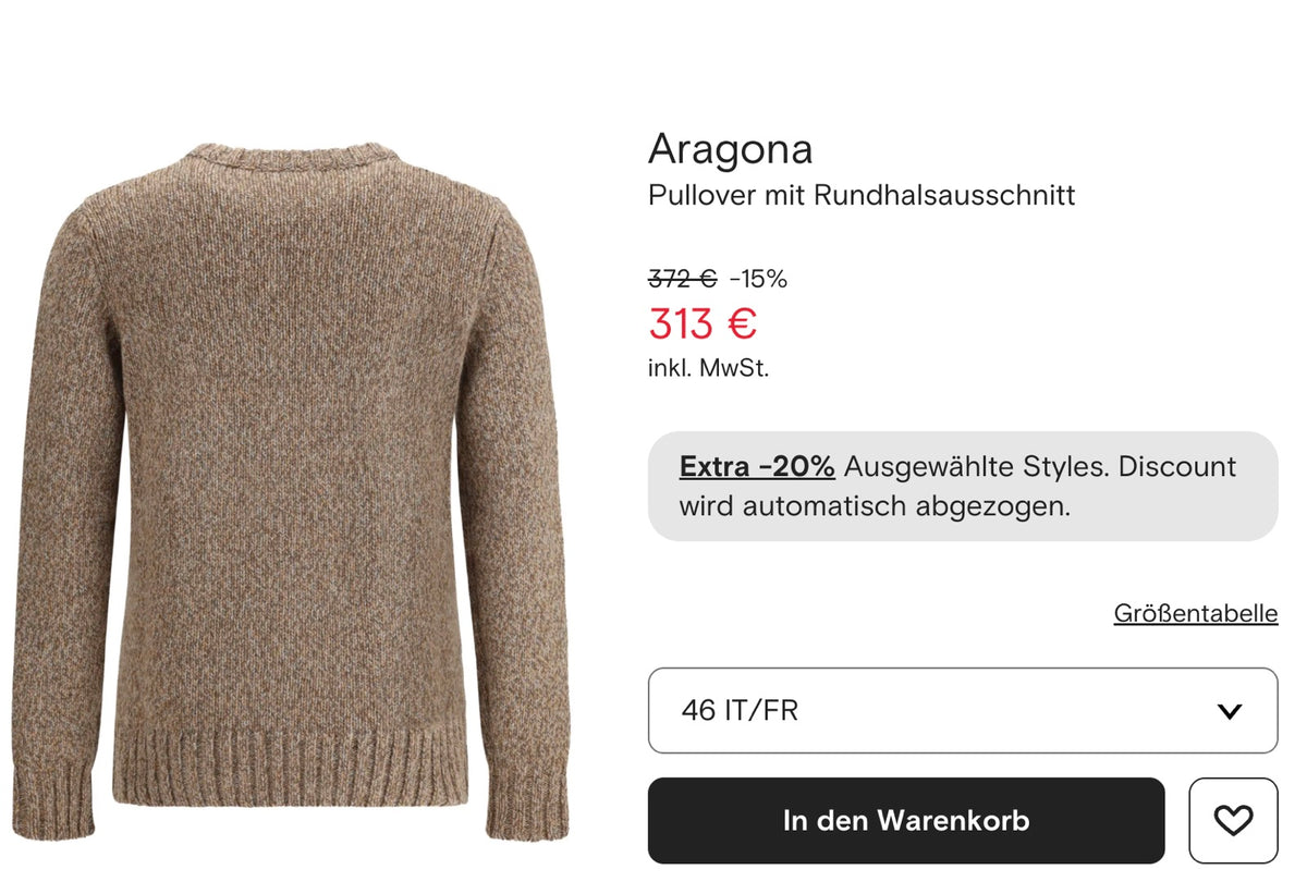 ARAGONA Italy Merino-Cashmere Pullover, Women M