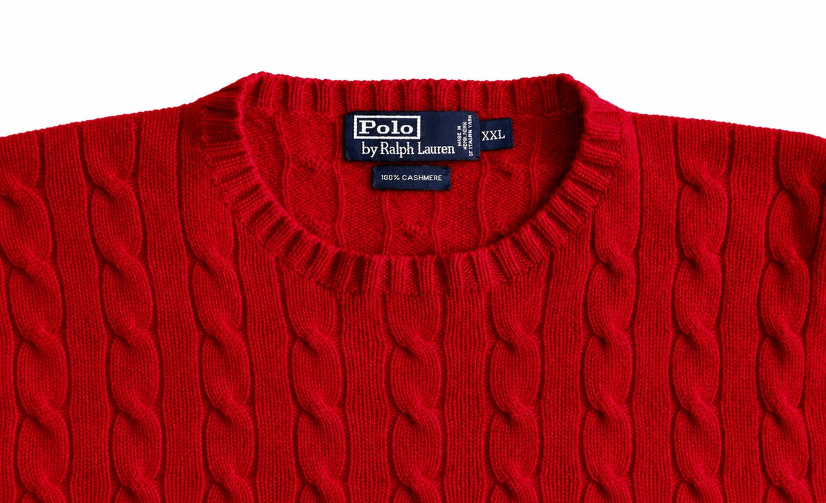 POLO RALPH LAUREN Cashmere Cable Knit Pullover, Men XXL