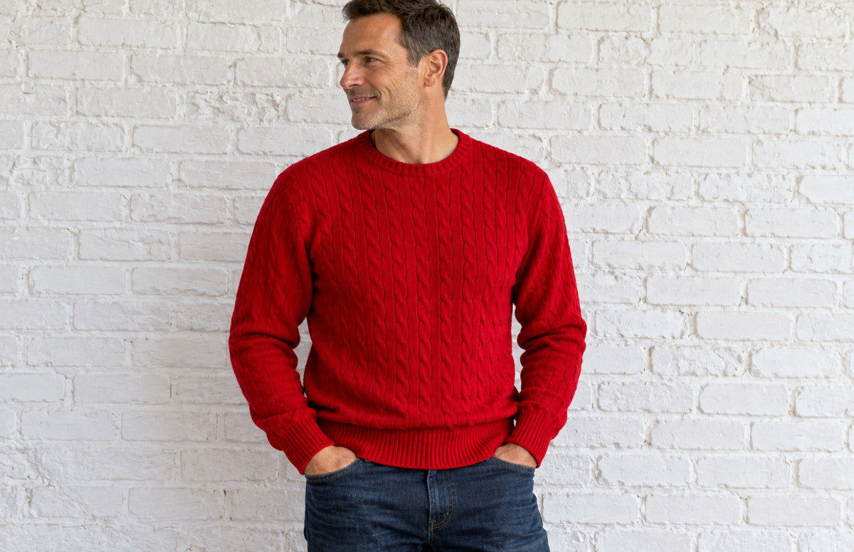 POLO RALPH LAUREN Cashmere Cable Knit Pullover, Men XXL