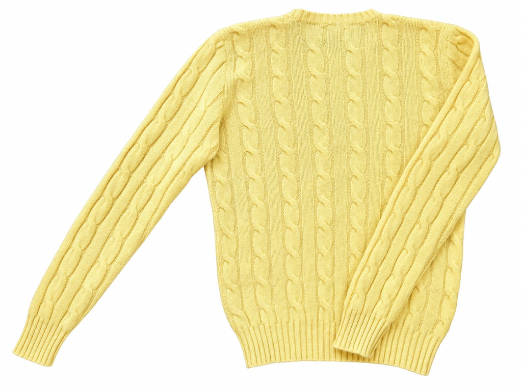 POLO RALPH LAUREN Cashmere Cable Knit Pullover, Women S (Yellow)