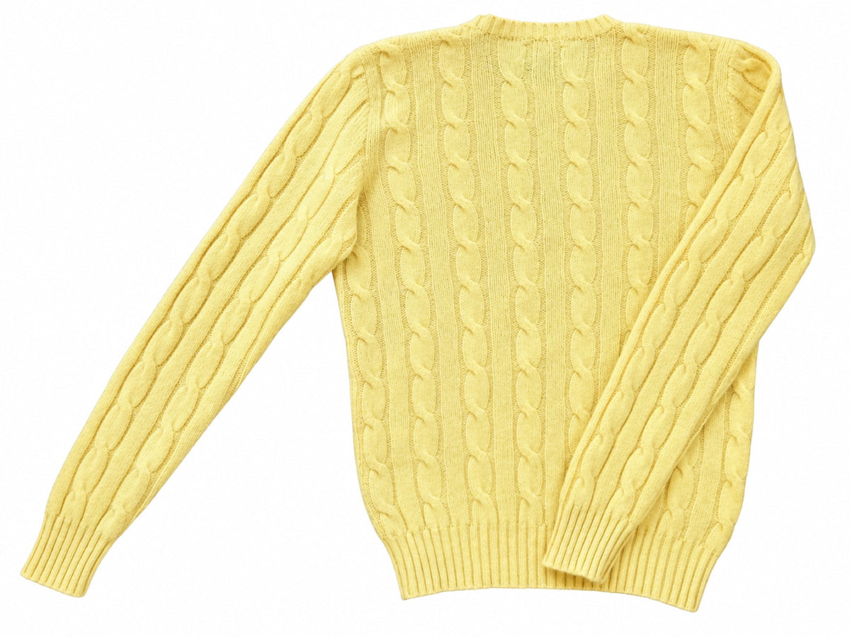 POLO RALPH LAUREN Cashmere Cable Knit Pullover, Women S (Yellow)