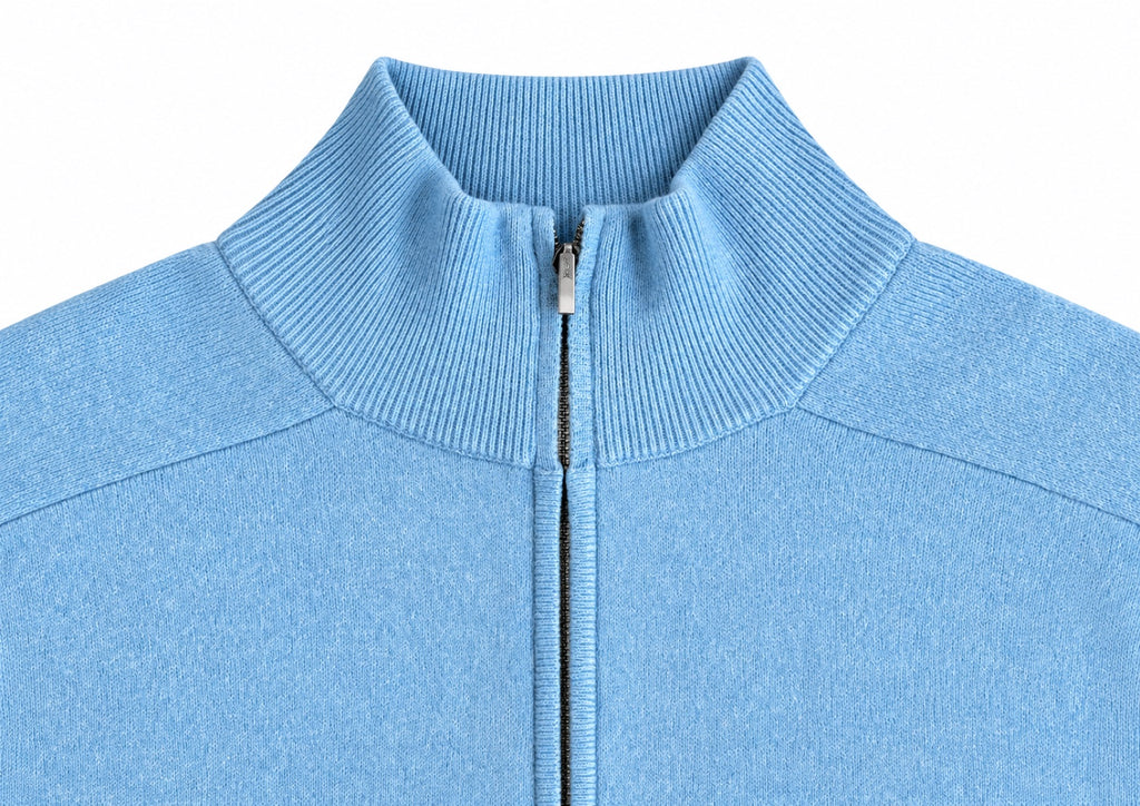 TROYER Eaton Blues Italy Cashmere Zip Troyer, Men XL