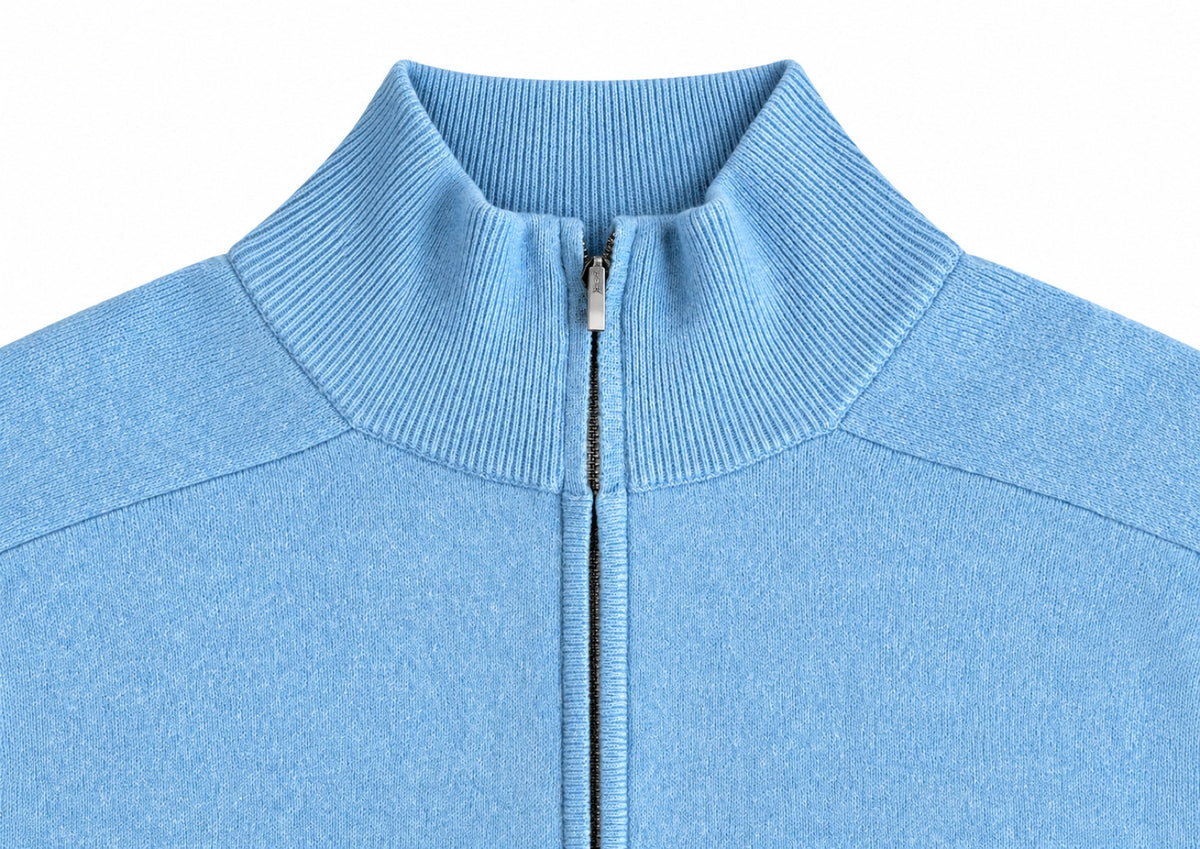 TROYER Eaton Blues Italy Cashmere Zip Troyer, Men XL