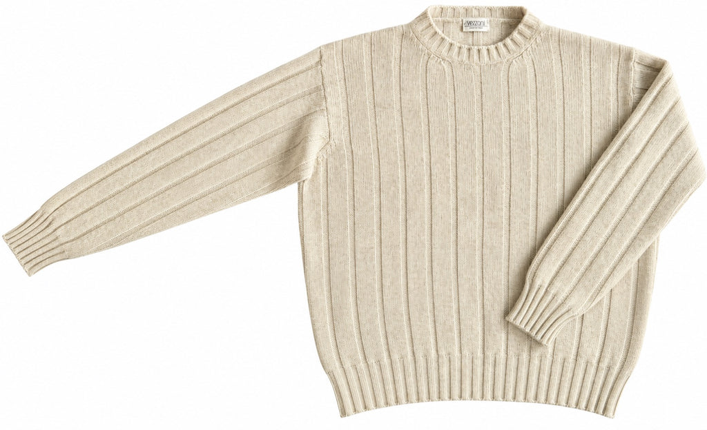 VEZZANI Italy Cashmere Pullover, Men XL (Beige)