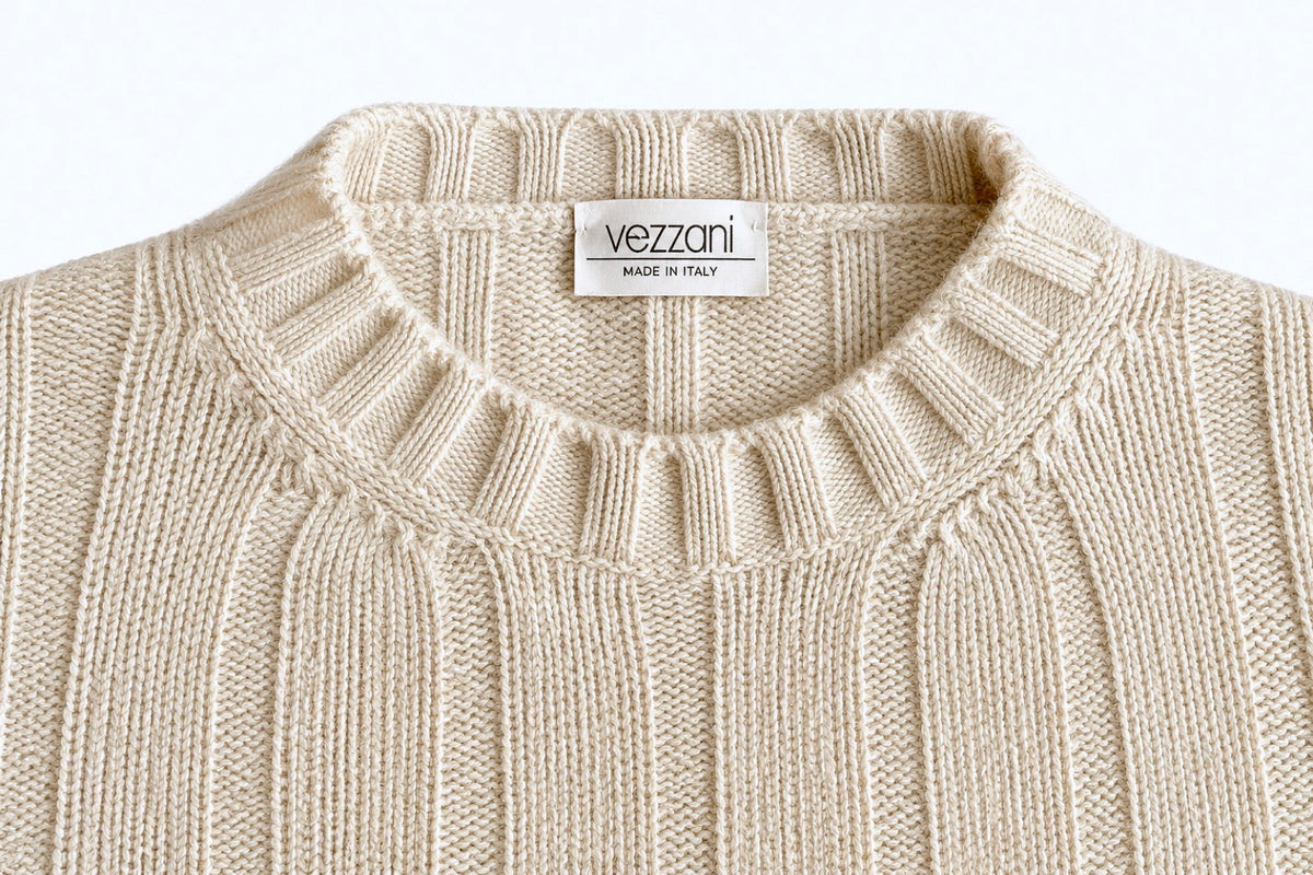 VEZZANI Italy Cashmere Pullover, Men XL (Beige)