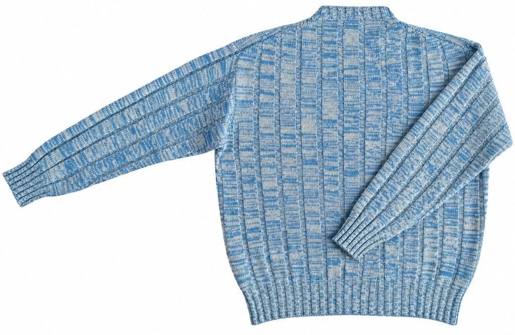 VEZZANI Italy Cashmere Pullover, Men XL (Blue Cream)
