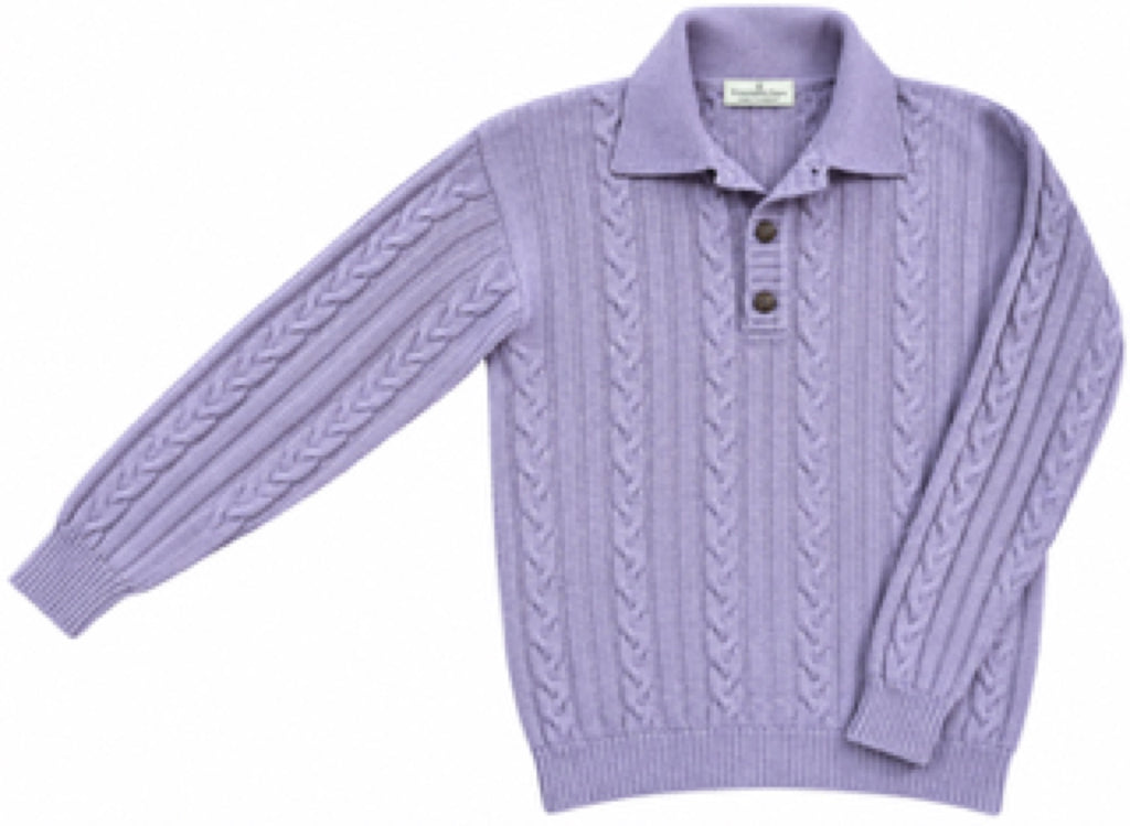 ZEGNA Cashmere Cable Knit Polo Pullover, Men XL