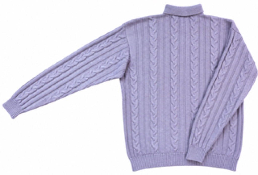 ZEGNA Cashmere Cable Knit Polo Pullover, Men XL